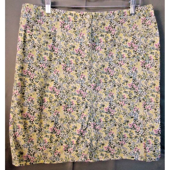 J. Jill Live In Chino Skirt Womens Size 12 Multicolor Ditzy Floral Stretch - Picture 2 of 7